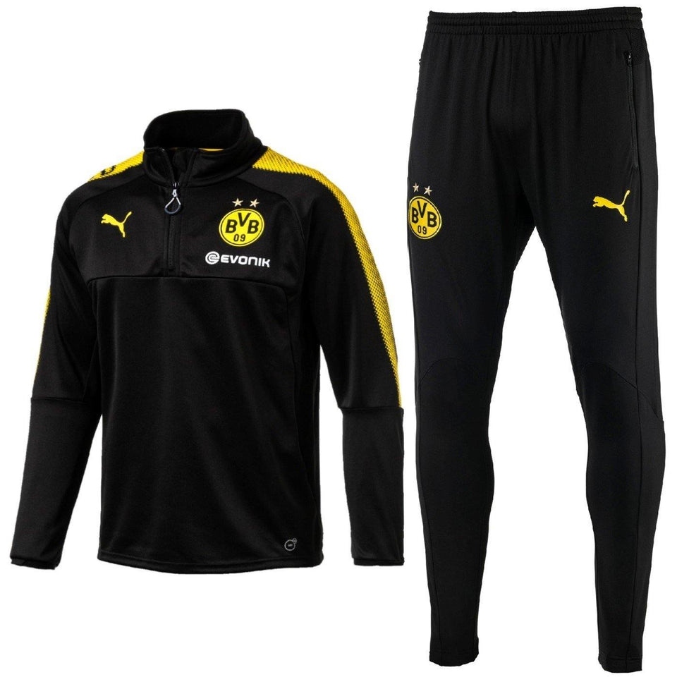 Borussia Dortmund Black Training Technical Soccer Tracksuit 2017/18 - Puma - SoccerTracksuits.com