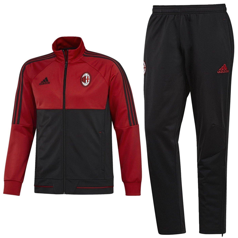 Ac Milan Red/Black Training Soccer Tracksuit 2017/18 - Adidas