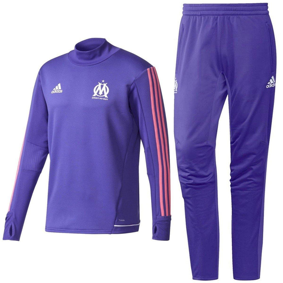 Olympique Marseille Violet Eu Training Tech Soccer Tracksuit 2017/18 - Adidas - SoccerTracksuits.com