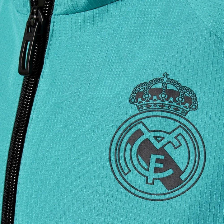 Real Madrid Presentation Soccer Tracksuit 2018 Black/Light Blue - Adidas
