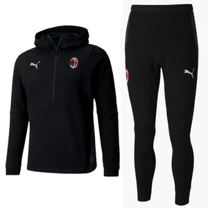 AC Milan black Casual hooded presentation tracksuit 2020/21 - Puma - SoccerTracksuits.com