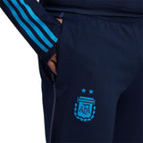 Adidas Argentina training suit navy featuring blue stripes and embroidered logo for soccer enthusiasts