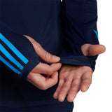 Close-up of Adidas Argentina training suit navy showing the sleeve design and fit details