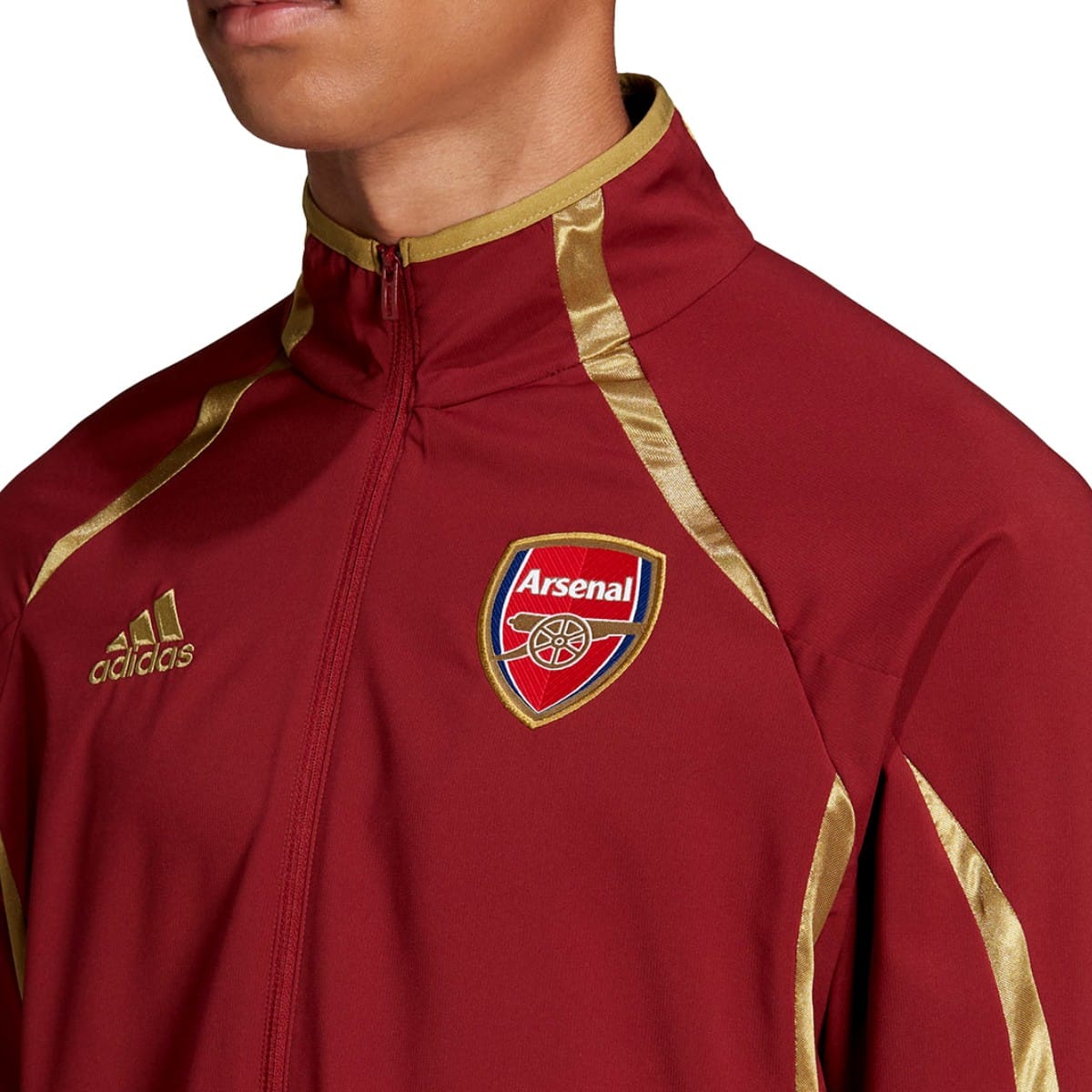 Arsenal Teamgeist woven presentation soccer jacket 2022 red