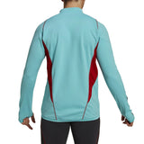 Back view of Adidas Colombia training tracksuit 2022 in green and red, perfect for soccer training sessions