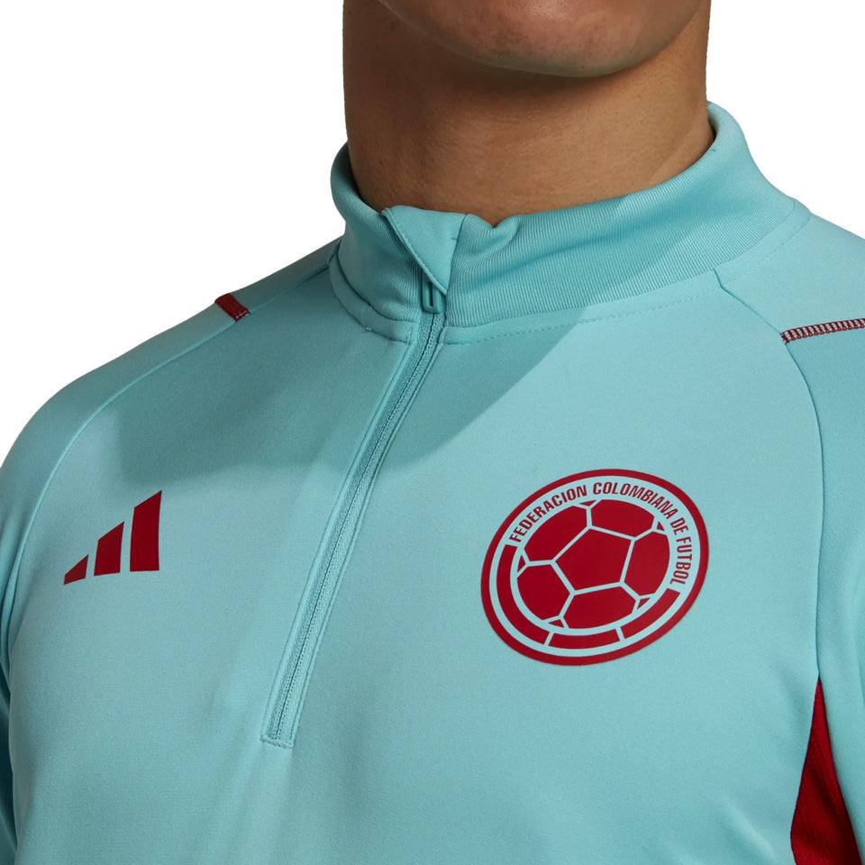 Adidas Colombia training tracksuit 2022 in light blue, featuring team logo and stylish design
