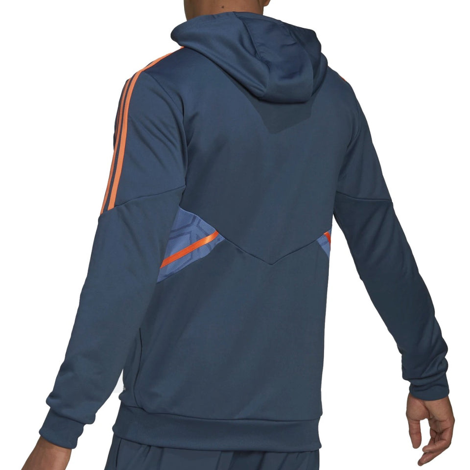 Adidas Manchester United hooded tracksuit with stylish design and modern fit, perfect for fans and athletes