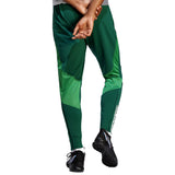 Back view of green Mexico soccer tracksuit 2022 pants with athletic fit and black cleats