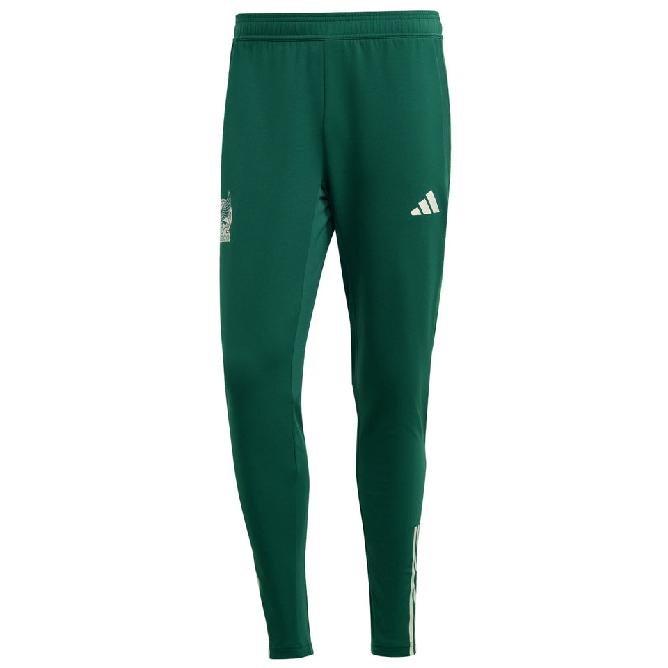 Green Mexico soccer tracksuit 2022 pants with Adidas logo and slim fit design