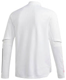 Back view of Adidas Real Madrid sweat top in white with long sleeves and subtle detailing