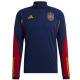 Adidas Spain training tracksuit navy 2022 with a stylish design and logo for soccer enthusiasts