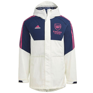 Arsenal FC Soccer parka down jacket 2023 white/blue - Adidas