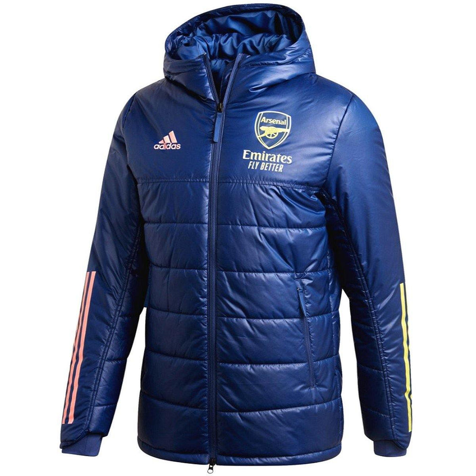 Arsenal winter training bench soccer jacket 2020/21 navy - Adidas - SoccerTracksuits.com