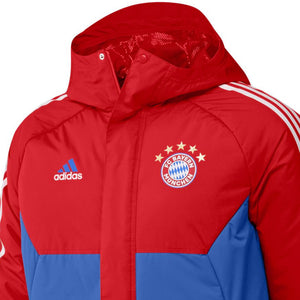 Bayern Munich Soccer parka down jacket 2023 red/blue - Adidas