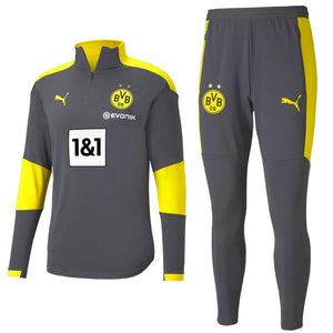 BVB Borussia Dortmund grey training technical tracksuit 2020/21 - Puma - SoccerTracksuits.com
