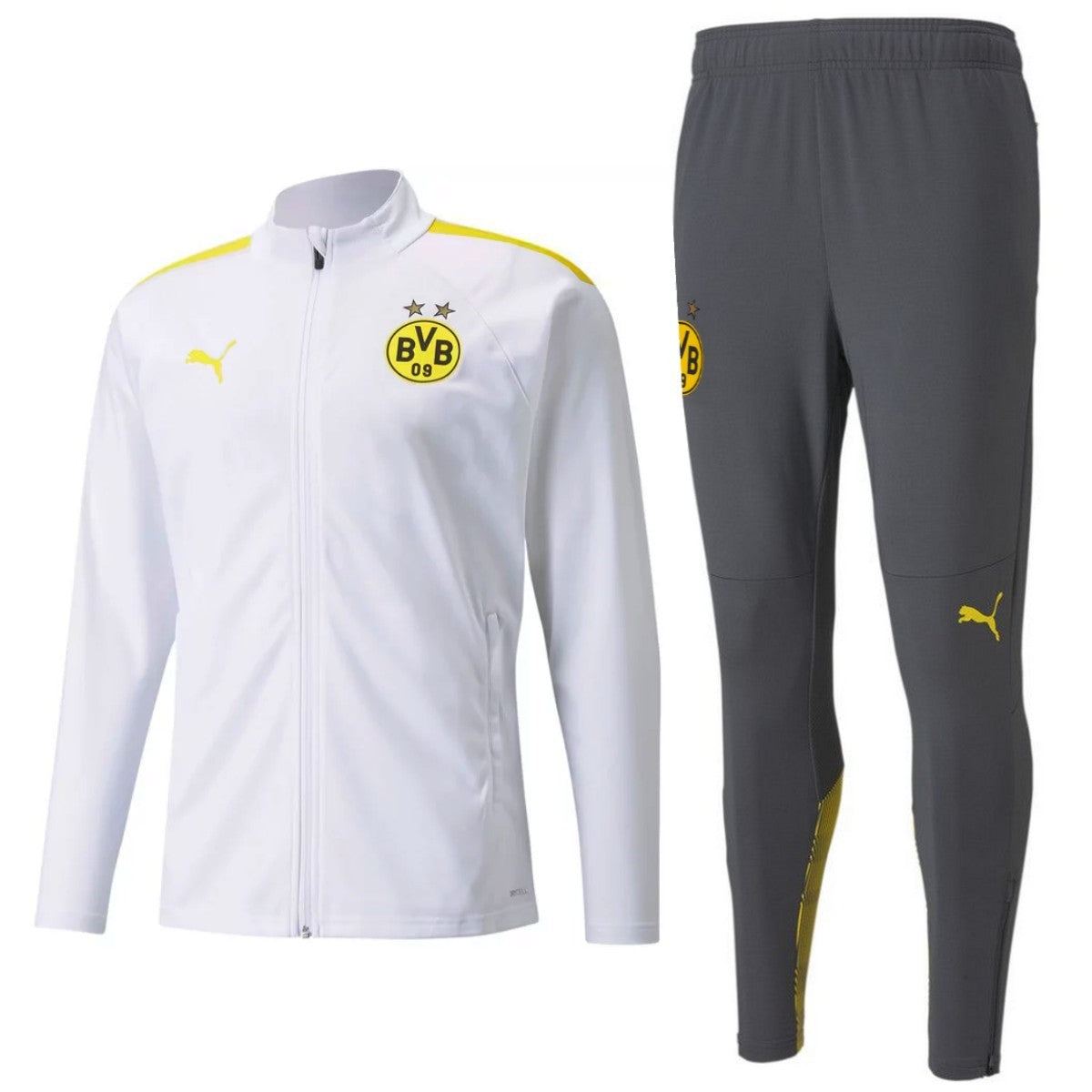 BVB Borussia Dortmund white/grey training bench tracksuit 2022 Puma