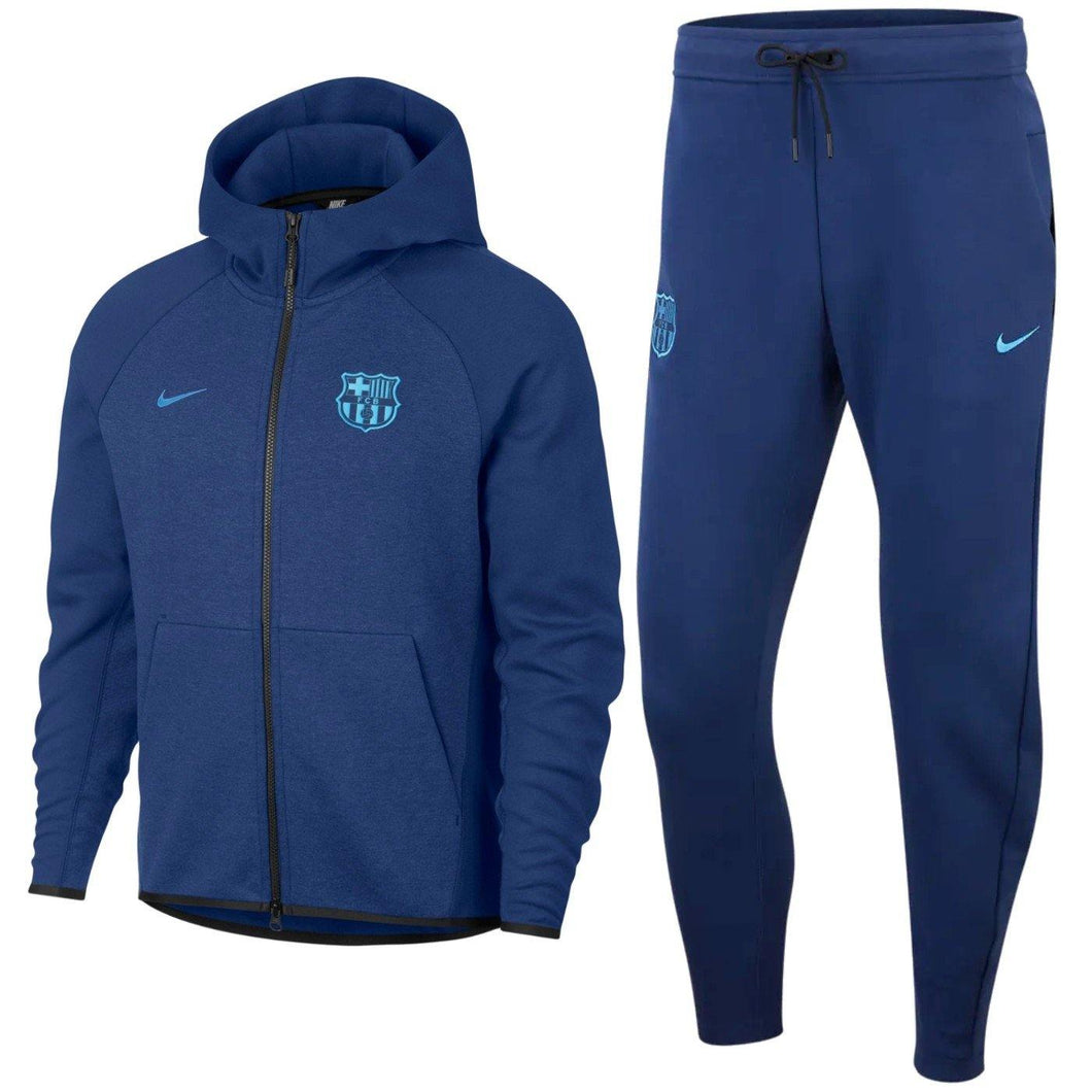 FC Barcelona blue Tech Fleece presentation soccer tracksuit 2019 - Nike - SoccerTracksuits.com