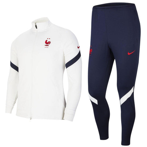 France training presentation Soccer tracksuit 2020/21 white/navy - Nike - SoccerTracksuits.com