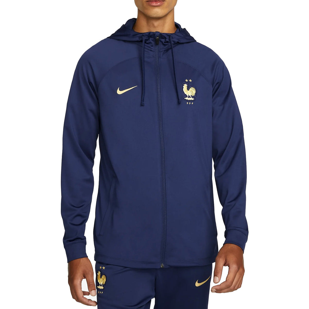 France navy hooded presentation Soccer tracksuit 2022/23 - Nike ...