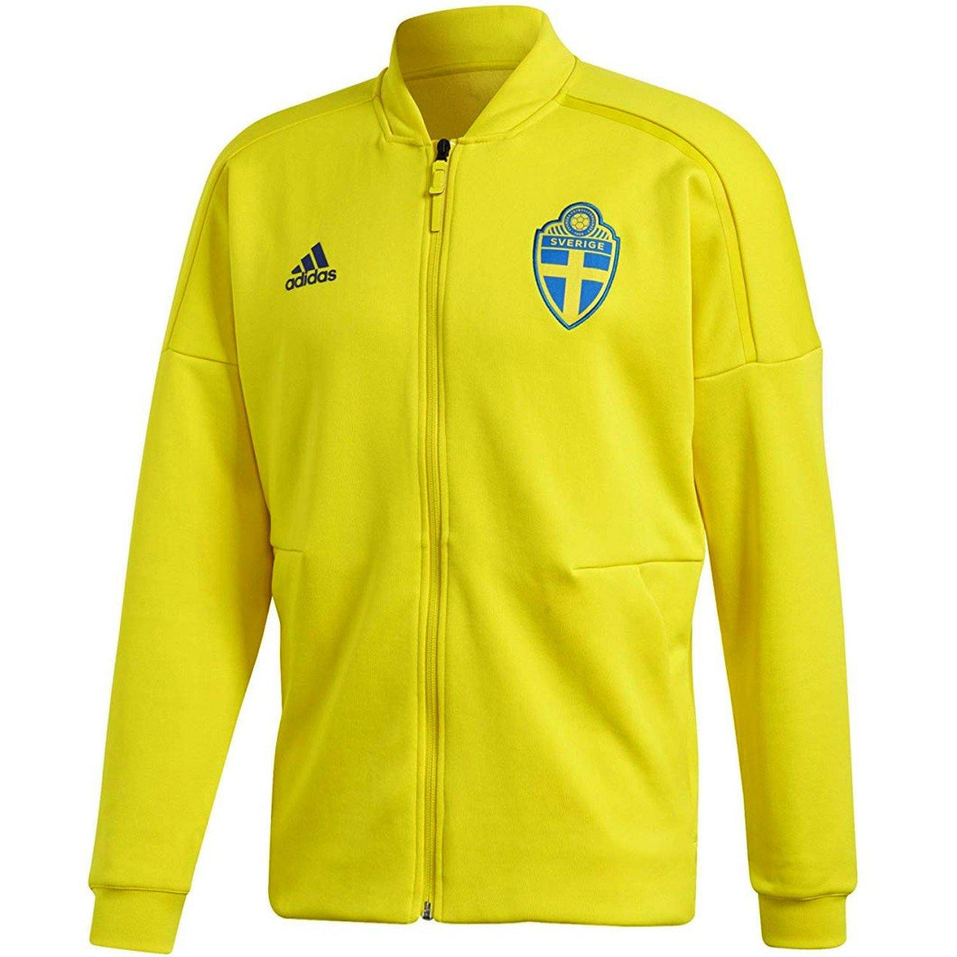 Sweden soccer Anthem presentation jacket 2018/19 - Adidas - SoccerTracksuits.com
