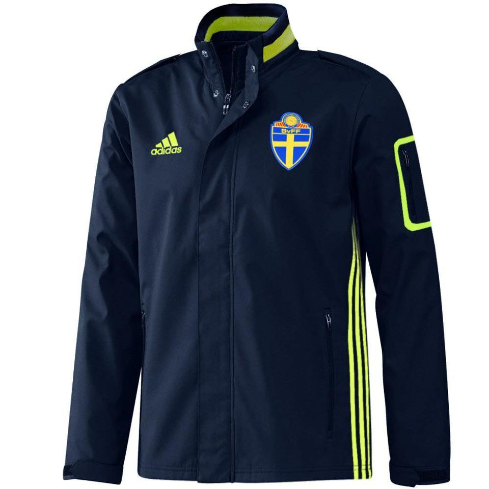 Sweden soccer training presentation travel jacket 2016/17 - Adidas - SoccerTracksuits.com