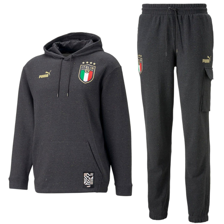 Italy dark grey Casual Fans hooded presentation tracksuit 2022/23 - Puma