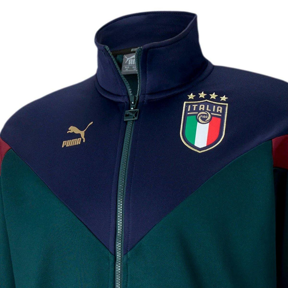 Italy green cotton presentation Soccer tracksuit 2019 - Puma - SoccerTracksuits.com
