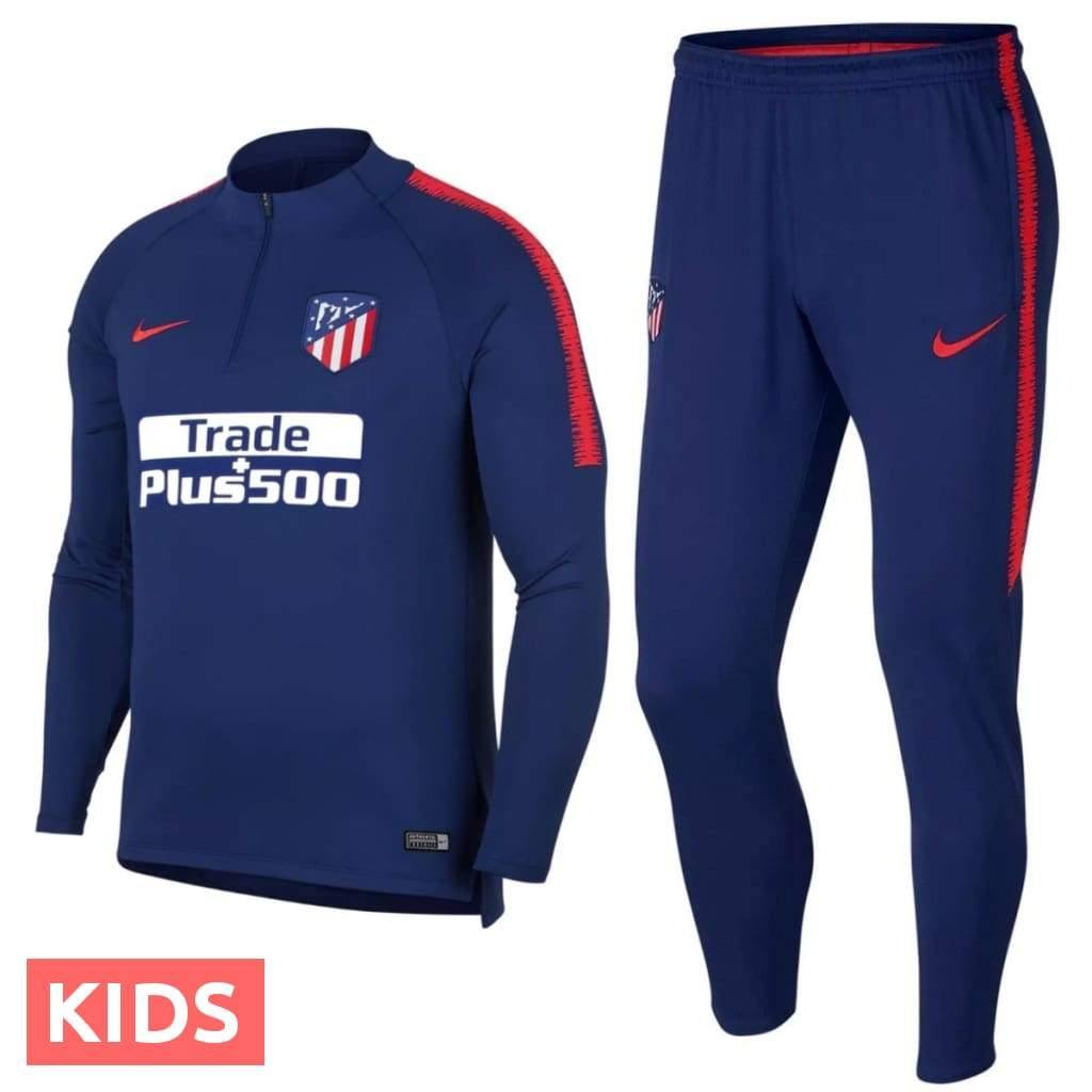 Kids - Atletico Madrid Blue Technical Training Soccer Tracksuit 2018/19 - Nike - SoccerTracksuits.com