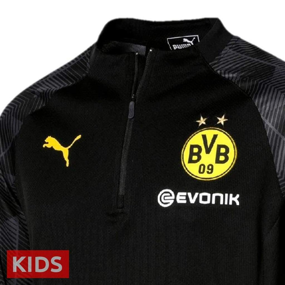Kids - Borussia Dortmund Black Training Technical Soccer Tracksuit 2018 - Puma - SoccerTracksuits.com