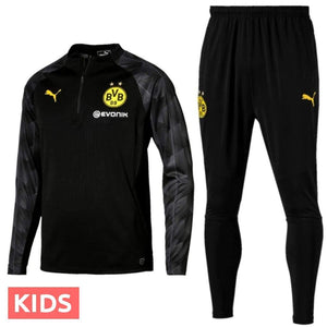 Kids - Borussia Dortmund Black Training Technical Soccer Tracksuit 2018 - Puma - SoccerTracksuits.com