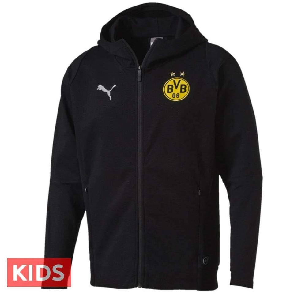Kids - Borussia Dortmund casual presentation sweat soccer suit 2018/19 - Puma - SoccerTracksuits.com