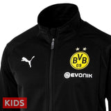 Kids - BVB Borussia Dortmund black training bench soccer tracksuit 2018/19 - Puma - SoccerTracksuits.com