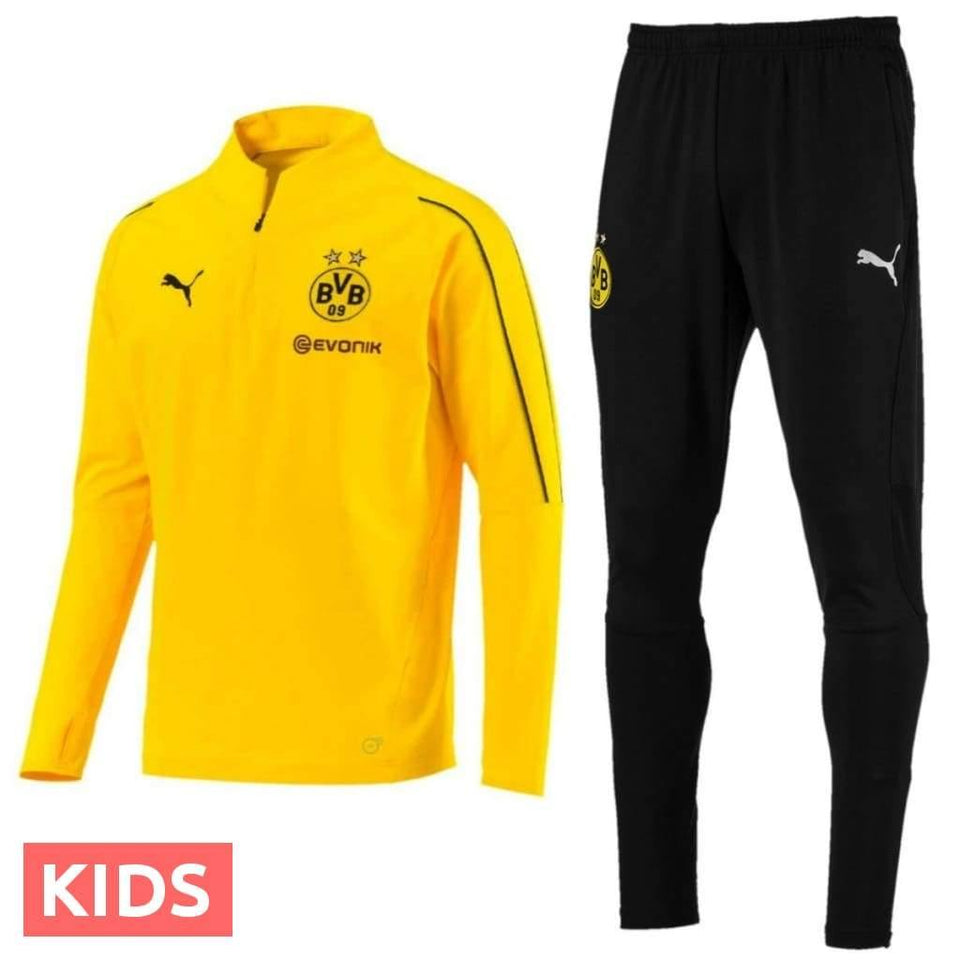 Kids - Bvb Borussia Dortmund Training Technical Tracksuit 2018/19 - Puma - SoccerTracksuits.com