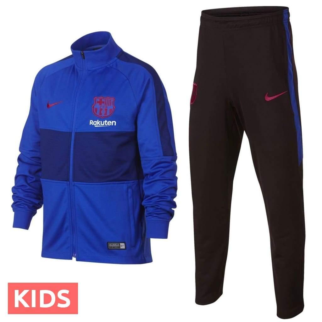 Kids - FC Barcelona blue training presentation Soccer tracksuit 2019/2020 - Nike - SoccerTracksuits.com