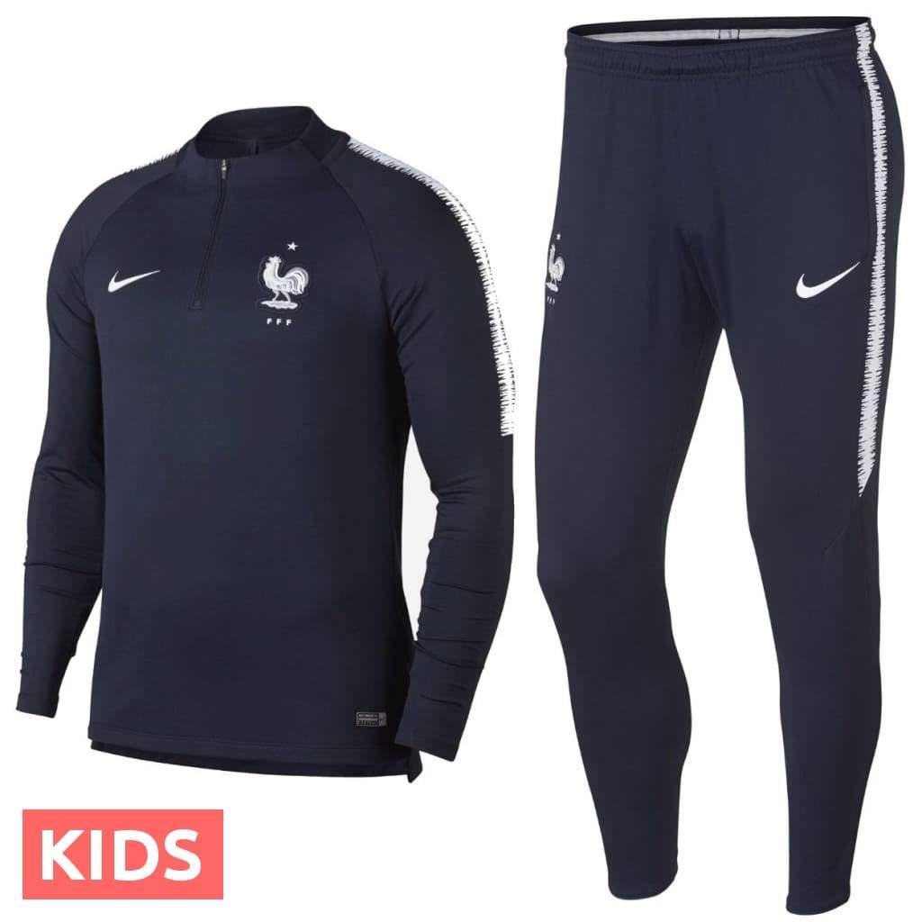 Kids - France Navy Training Technical Soccer Tracksuit 2018/19 - Nike - SoccerTracksuits.com