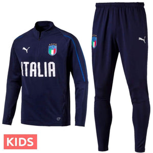 Kids - Italy Navy Technical Training Soccer Tracksuit 2018/19 - Puma - SoccerTracksuits.com