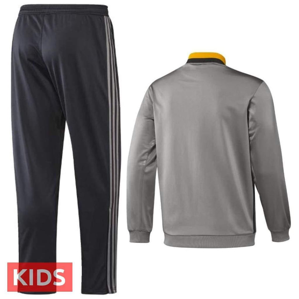 Kids - Juventus grey Training Soccer Tracksuit 2016/17 - Adidas - SoccerTracksuits.com