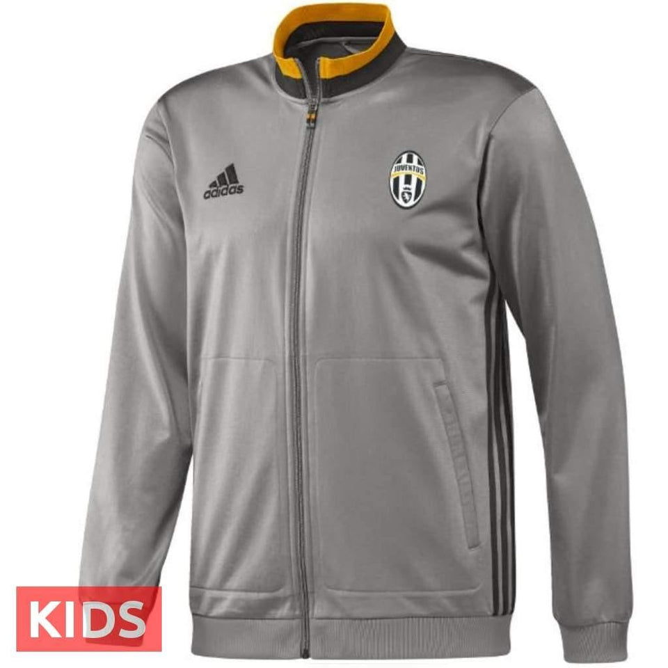Kids - Juventus grey Training Soccer Tracksuit 2016/17 - Adidas - SoccerTracksuits.com