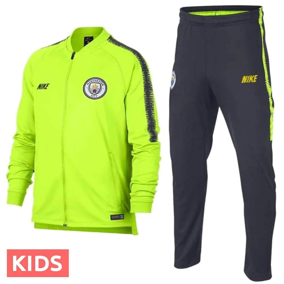 Kids - Manchester City fluo training presentation soccer tracksuit 2019 - Nike - SoccerTracksuits.com
