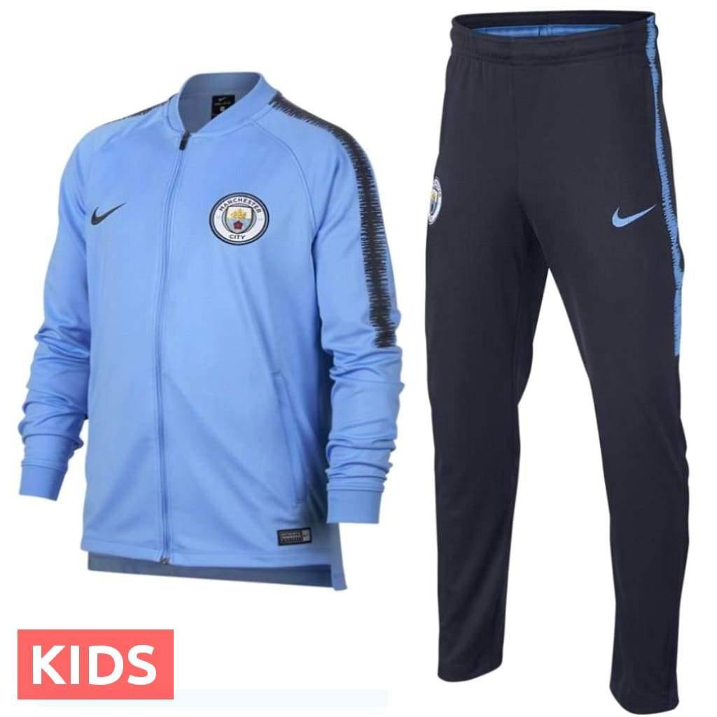 Kids - Manchester City light blue presentation soccer tracksuit 2018/19 - Nike - SoccerTracksuits.com