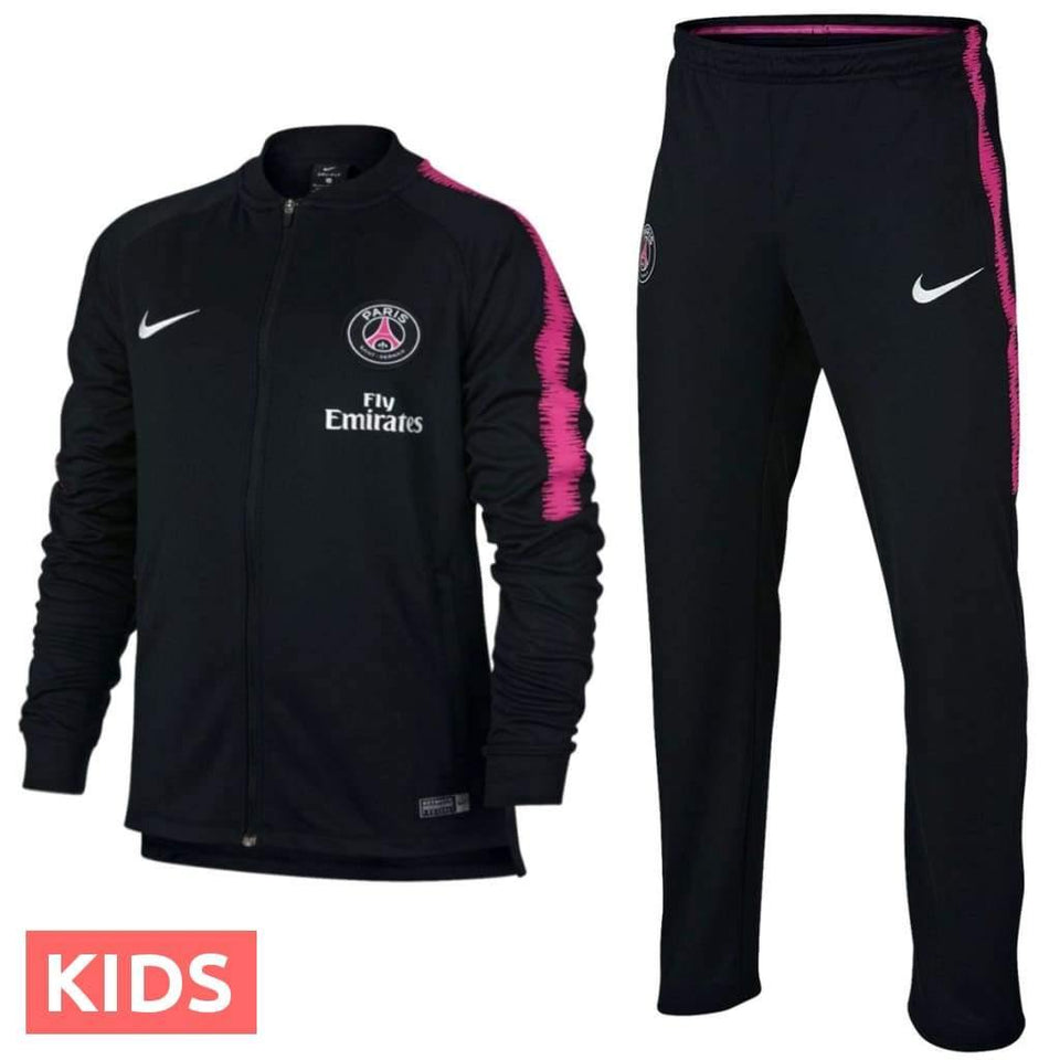 Kids - Paris Saint Germain black presentation soccer tracksuit 2018/19 - Nike - SoccerTracksuits.com