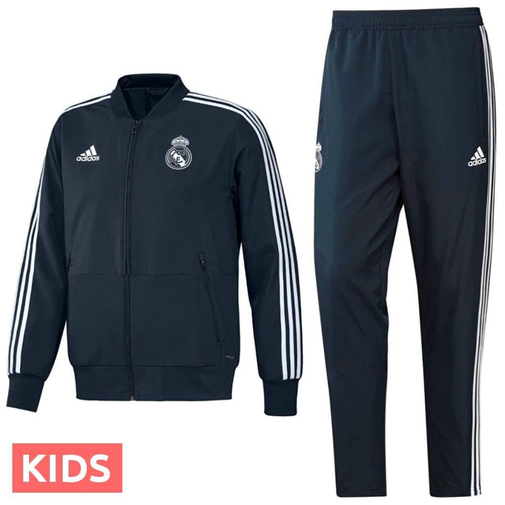 Kids - Real Madrid presentation Soccer tracksuit 2018/19 - Adidas - SoccerTracksuits.com