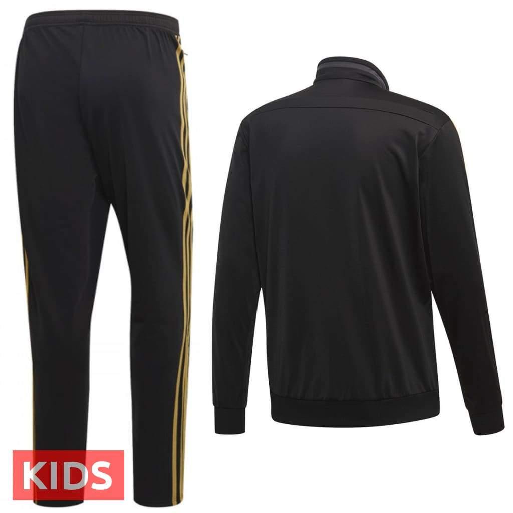 Kids - Real Madrid soccer black bench training tracksuit 2019/20