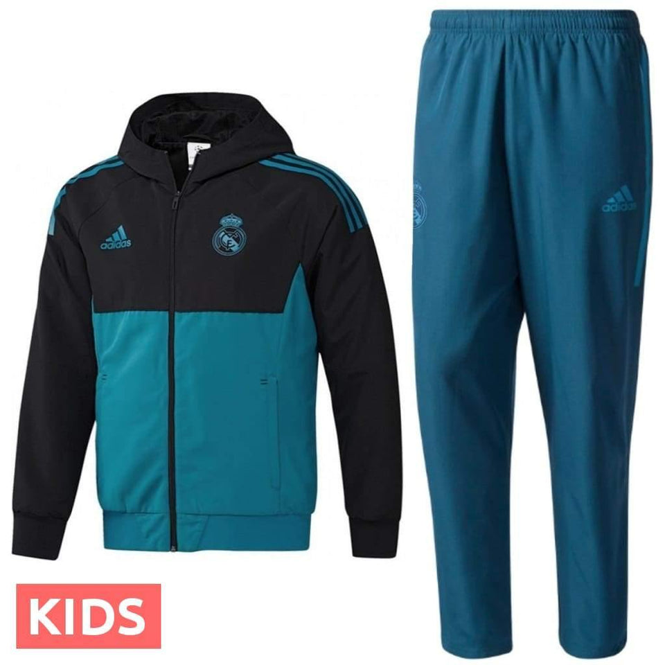 Kids - Real Madrid UCL presentation Soccer tracksuit 2017/18 - Adidas - SoccerTracksuits.com