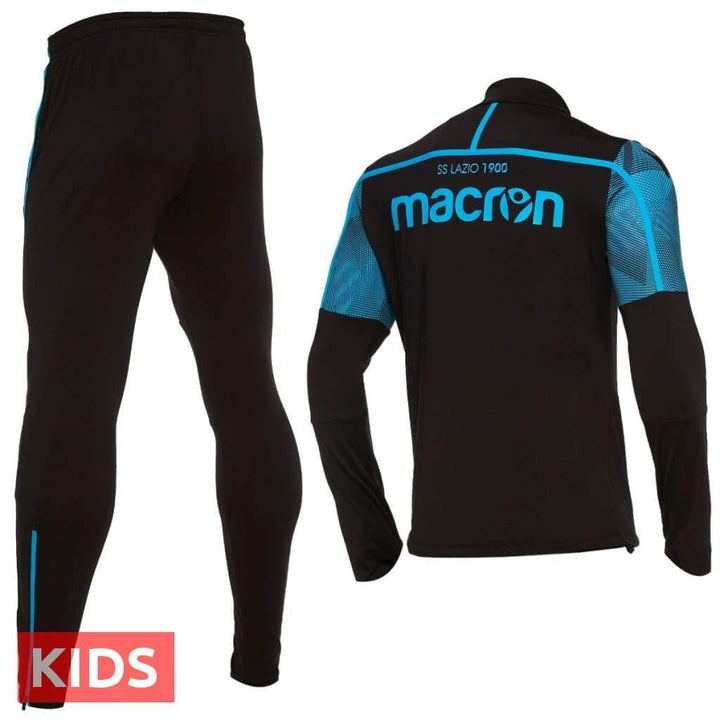 Kids - SS Lazio black training technical soccer tracksuit 2018/19 - Macron