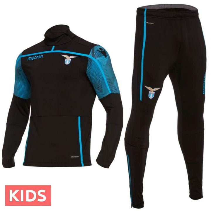 Kids - SS Lazio black training technical soccer tracksuit 2018/19 - Macron