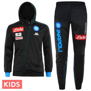 Kids - SSC Napoli dark blue hooded presentation soccer tracksuit 2018/19 - Kappa - SoccerTracksuits.com