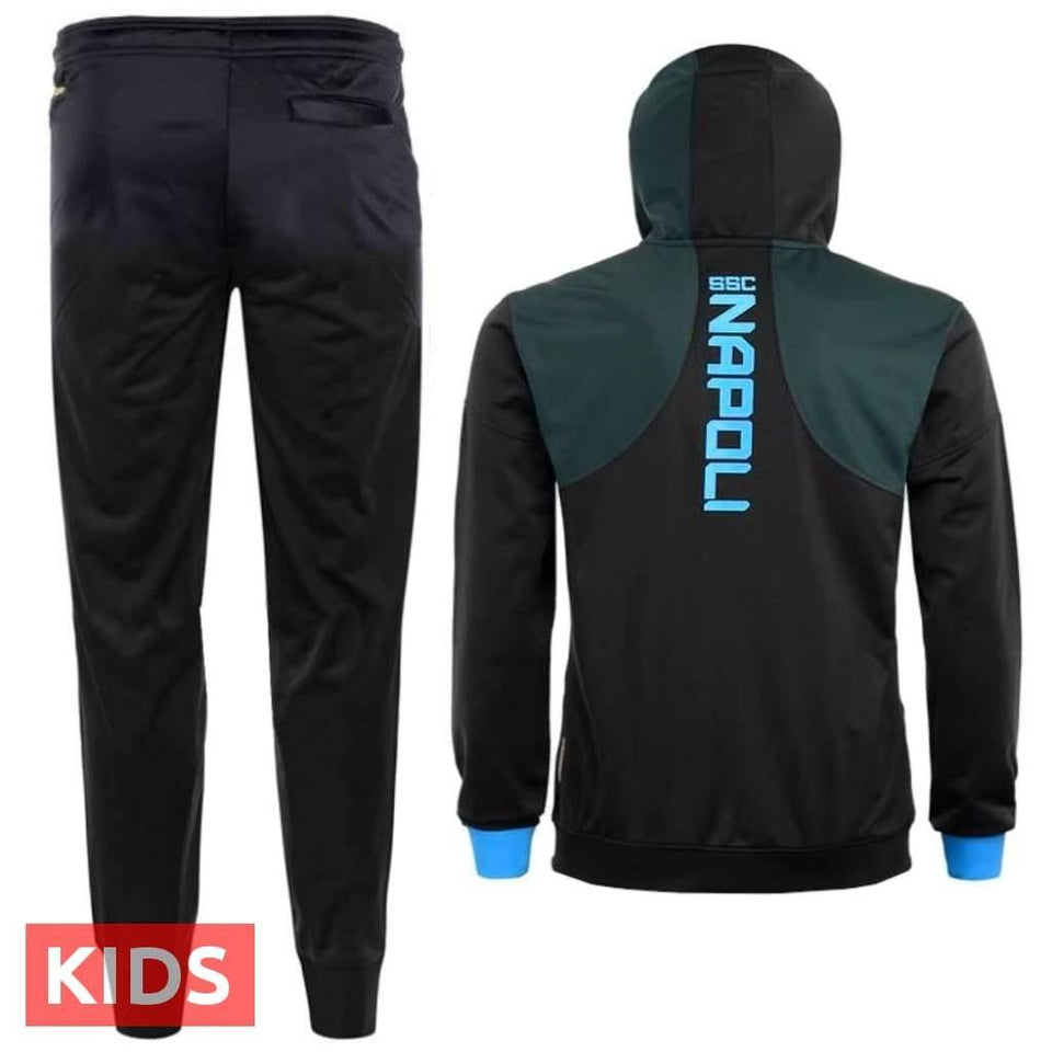 Kids - SSC Napoli dark blue hooded presentation soccer tracksuit 2018/19 - Kappa - SoccerTracksuits.com