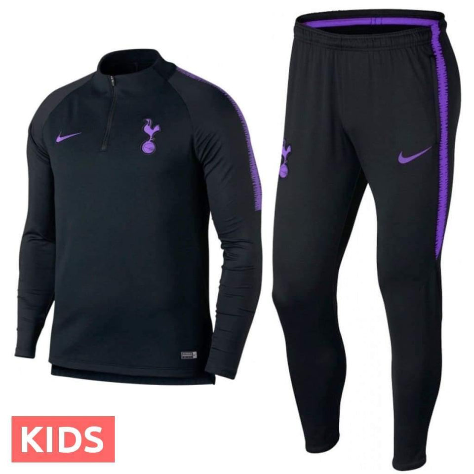 Kids - Tottenham Hotspur training technical black soccer tracksuit 2018/19 - Nike - SoccerTracksuits.com