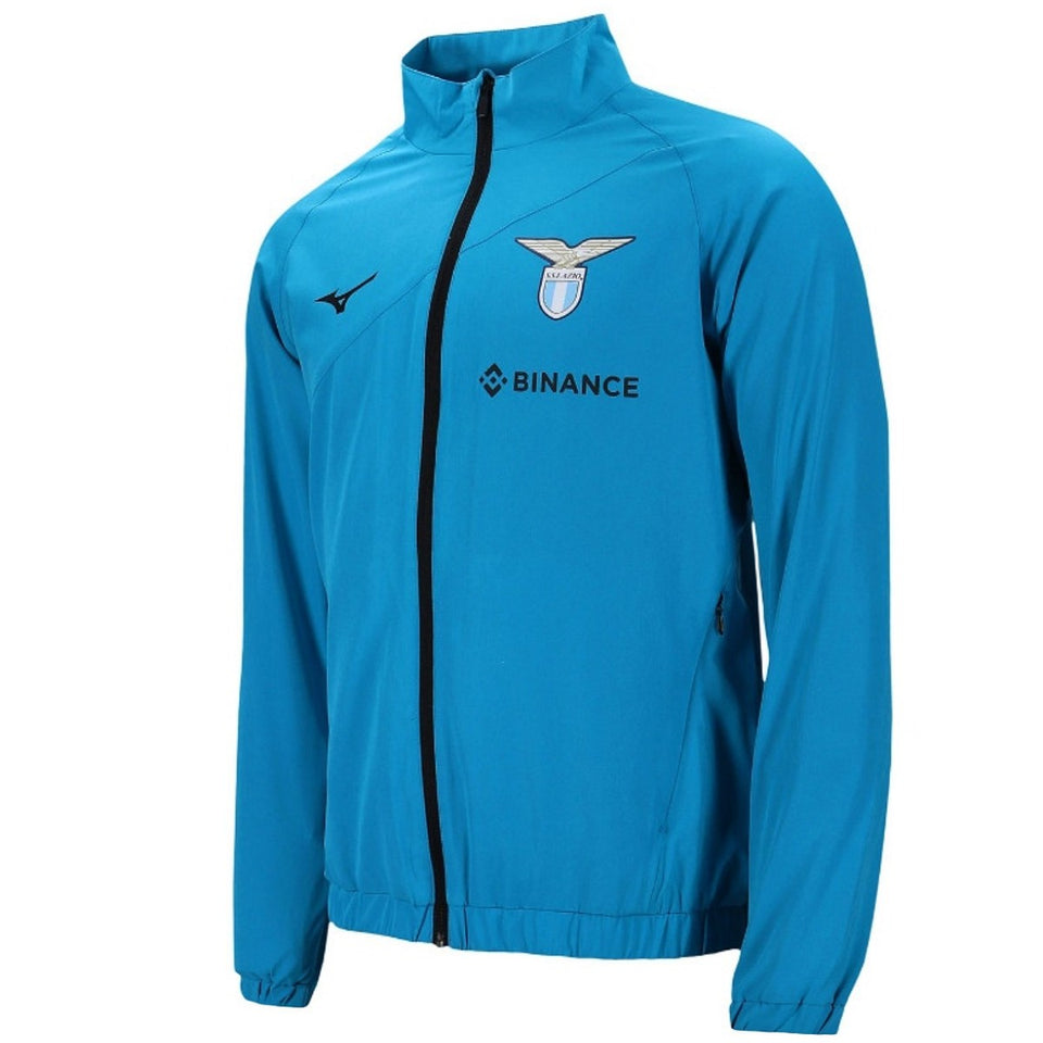 Lazio Mizuno soccer tracksuit light blue jacket with logo and zip closure for athletes